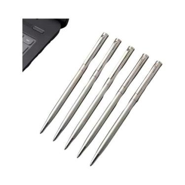 Imagem de Conjunto De 20 Canetas Esferográficas De Aço Inoxidável Prateado, Durá