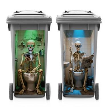 Imagem de ANATTASOUL 2 folhas de adesivos de caixote de lixo à prova d'água para celular e jornal, decoração de caixote do lixo, adesivo grande de 37,8 cm x 81,8 cm para caixas, geladeira, parede externa