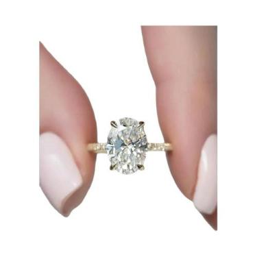 Imagem de Anel De Noivado E Casamento Feminino Em Prata Esterlina 925 Com Zircôn