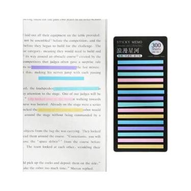 Imagem de Bloco De Notas Adesivas Transparentes Fluorescentes Finas Com Índice D