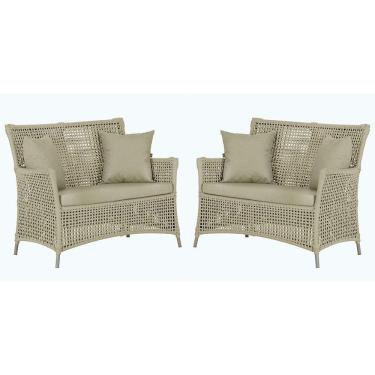 Imagem de 2 Sofás área Externa Igapó Alumínio Fendi Corda Náutica E7 Rami