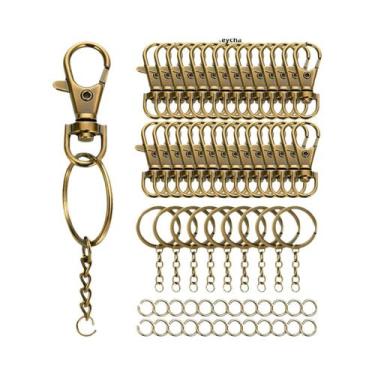 Imagem de Chaveiro De Metal a Granel Com Gancho Giratório, 30-60 Peças, Corrente