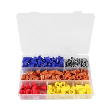 Imagem de Kit De Conectores Elétricos Coloridos Com 248 Peças, Tampas De Torção 
