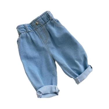 Imagem de Calça Jeans Infantil De Cintura Alta Casual Para Meninos E Meninas 9M-
