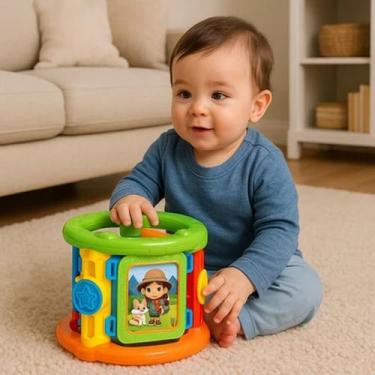 Imagem de Brinquedo Educativo Roda de Atividade Didático para Bebês Infantil - J