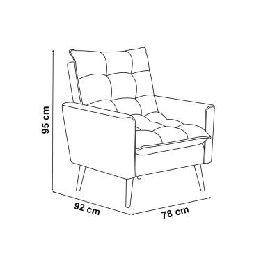 Imagem de Poltrona Sala De Estar 92cm Design Moderno E Elegância Neutra Para Sua Sala Cinza Ester