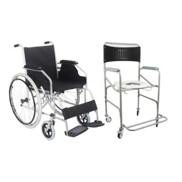 Imagem de Cadeira de Rodas Dobrável D100 + Cadeira de Banho D40- Dellamed