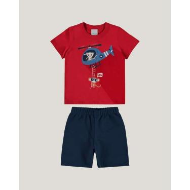 Imagem de Conjunto infantil Menino Wow Camiseta e Bermuda Malwee Kids-Masculino