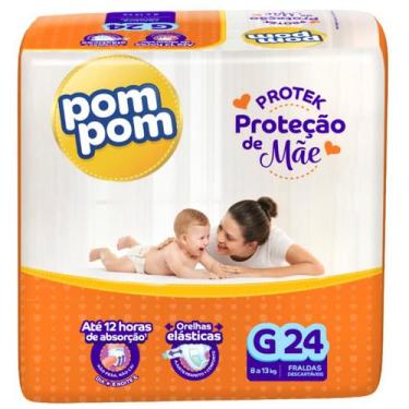 Imagem de Fralda Descartável Infantil Pom Pom Protek, G, 24