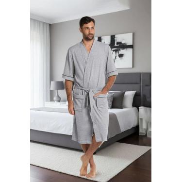 Imagem de Roupão Atoalhado Masculino - Sogni Belli, M, Azul marinho