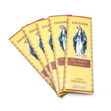 Imagem de Incenso Vareta Nossa Senhora das Graças Essência Pachouli - Kit 5 Cx -