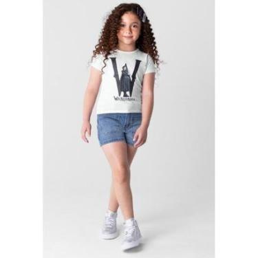 Imagem de Blusa Wandinha infantil menina em malha Brandili Branco-Feminino