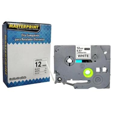 Imagem de Fita Rotuladora Compatível Brother TZe-231 TZc231, 12mm x 8m, Laminada