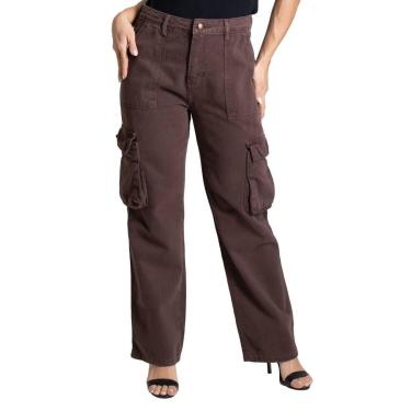 Imagem de Calça Sarja Sawary Reta Petit - 280527 - marrom 34-Feminino