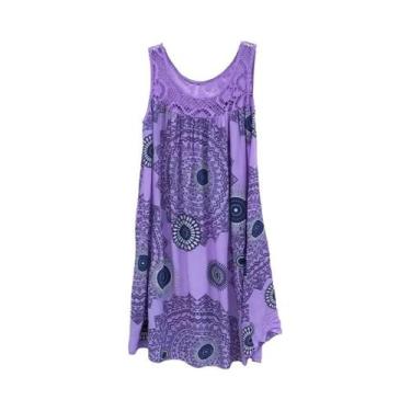 Imagem de Vestido Camisole Sem Mangas De Verão Para Mulheres plus Size Com Estam