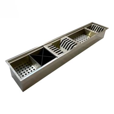 Imagem de Calha Úmida Escorredor Gourmet Cozinha Aço Inox Suporte Louças Prata