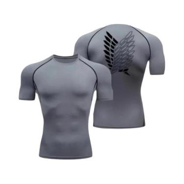 Imagem de Camiseta Esportiva Fitness Levi Ackerman Attack on Titan Anime Gym Com