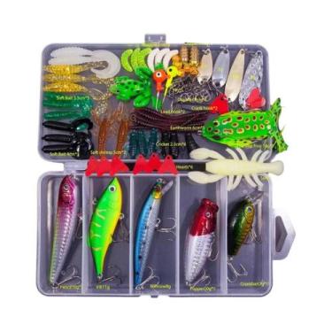 Imagem de Conjunto De Iscas De Pesca Artificiais: Crankbaits Macios E Rígidos, M