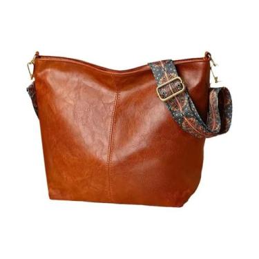 Imagem de Bolsa Tote Unissex Em Couro PU Com Alça Étnica Para Viagem E Fotografi