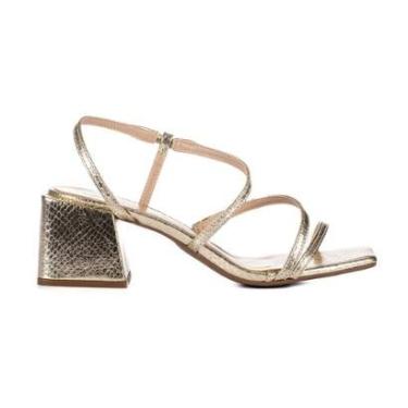 Imagem de Sandália Feminina Moda Sandra Salto Médio Grosso 6 cm-Feminino