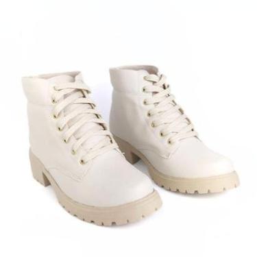 Imagem de Bota Lg Camilla Calçados Coturno Salto Sem Salto Casual Cadarço Feminina-Feminino