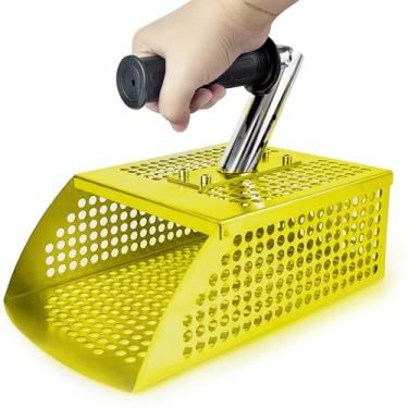 Imagem de Sand Flea Rake for Beach Sand Scoop for Metal Detecting Heavy Duty Stainless Steel Sand Sifter Shovel with Anti Slip Handle Ideal for Underwater Treasure Hunting (Yellow, XXS)