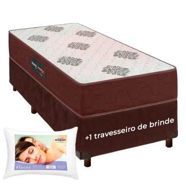 Imagem de Kit Cama Box + Colchão Solteiro Inova D45 + Travesseiro Ortobom