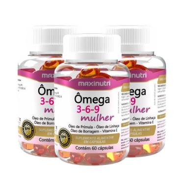 Imagem de Kit 3 Ômega 3-6-9 Mulher 60 Capsulas Maxinutri