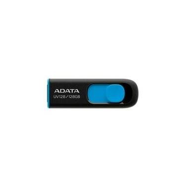 Imagem de Pen Drive 128GB Adata AUV128, USB 3.2, Preto e Azul - AUV128-128G-RBE