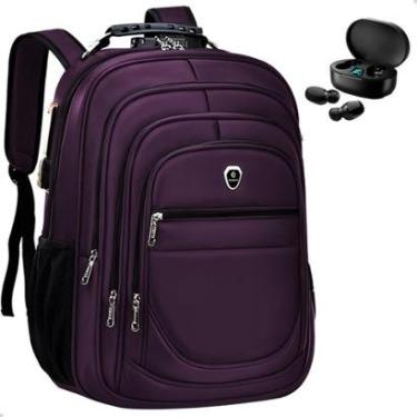 Imagem de Kit Mochila Grande Executiva Espaço Notebook + Fone de Ouvido Bluetooth Musica-Masculino