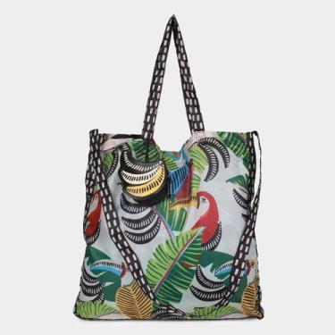 Imagem de Bolsa Farm Sacola Me Leva Tucanos Folhagens Feminina, Verde, Único