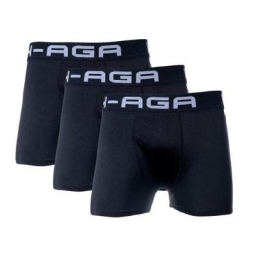 Imagem de Kit 3 Cuecas Boxer Microfibra Adulto Conforto - Básica Linda, Preto, G