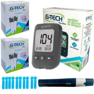 Imagem de Medidor De Glicose G-tech Vita Ultra 110 Tiras + Lancetador