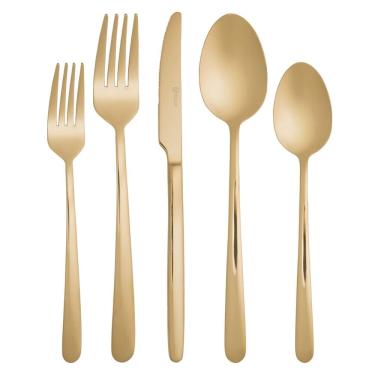 Imagem de Faqueiro de Aço Inox Viena Dourado 30 Peças Wolff