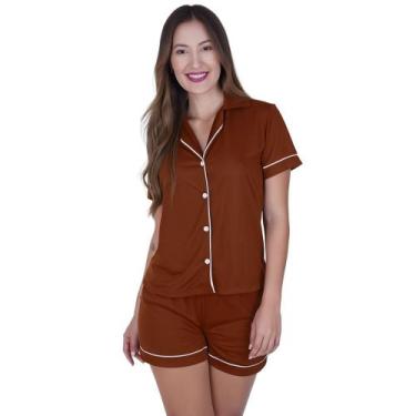 Imagem de Pijama Americano Curto Gola Blogueira - c10 PIJAMA BRENDA - BY TINA MO