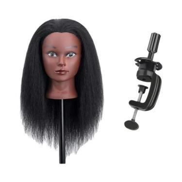 Imagem de Cabeça De Manequim Com Cabelo 100% Real, Boneca De Treinamento De 18 P
