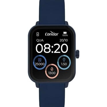 Imagem de Relógio Unissex Condor Smartwatch Original Preto COSMART1AC8A Pulseira Silicone Azul-Unissex