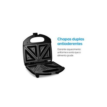 Imagem de Sanduicheira Elgin Fast Time 800w Placas Duplas 220v, Preto, 220V