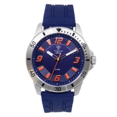 Imagem de Relógio Masculino de Aço Tuguir Analógico Infinity 9169K Prata e Azul e Laranja