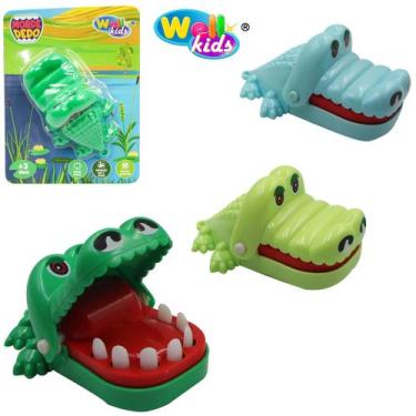 Imagem de Brinquedo morde dedo mini jacare / crocodilo colors 8,5x6x4 cm na cart