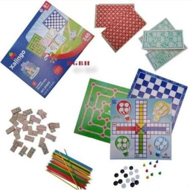 Imagem de Jogo de tabuleiro Passatempo 6 em 1 Dama ludo bingo Xalingo