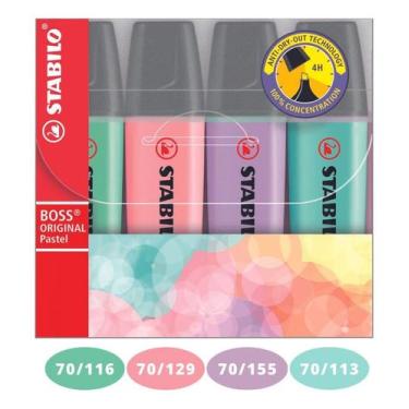 Imagem de Marcadores de Texto Pastel Stabilo  Estojo com 4 Cores