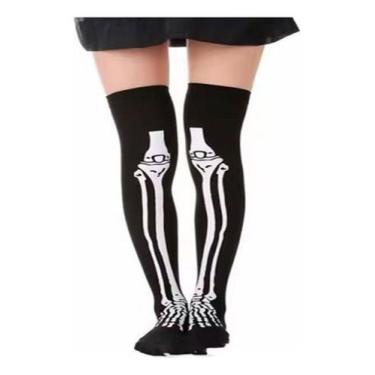 Imagem de Meia Calça De Esqueleto Caveira Halloween Fantasia Divertida - Reserva