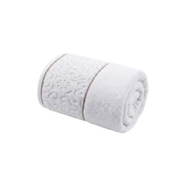 Imagem de Toalha de Rosto Super Soft Arabesco 50cmx70cm Misto Macia Alta Absorção Branco Corttex