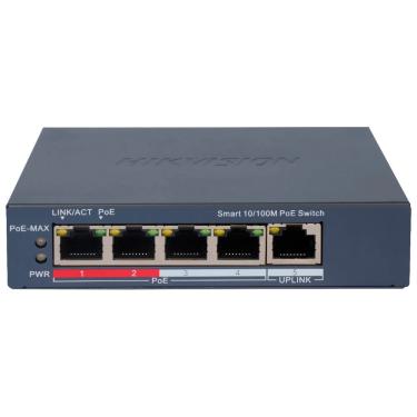 Imagem de Switch DS-3E1105P-EI-M 4 Portas Poe 10-100MBPS Hub Rede Alta Performance Branco Hikvision