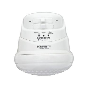 Imagem de Chuveiro Lorenducha Eletrônico 6800W Instalação de Parede com Espalhador Grande Branco Lorenzetti 220V