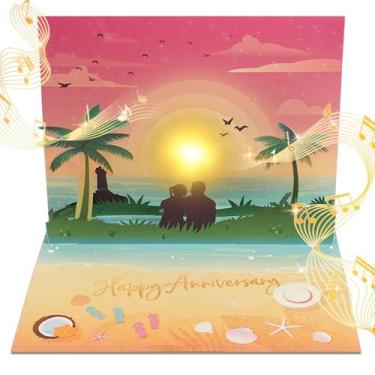 Imagem de Cartão de praia pop-up de aniversário musical APOTODITO