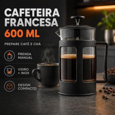 Imagem de Cafeteira De Prensa Francesa 600ml Manual Premium Filtro Inox Café Chá