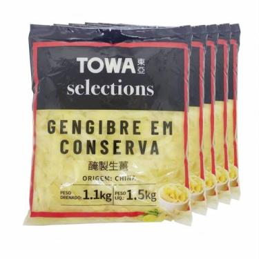 Imagem de Gengibre Em Conserva Gari Towa 1kg - Kit Com 5pct