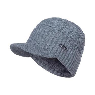 Imagem de Gorro Unissex Quente De Inverno Com Forro De Pelúcia Macio E Grosso, C